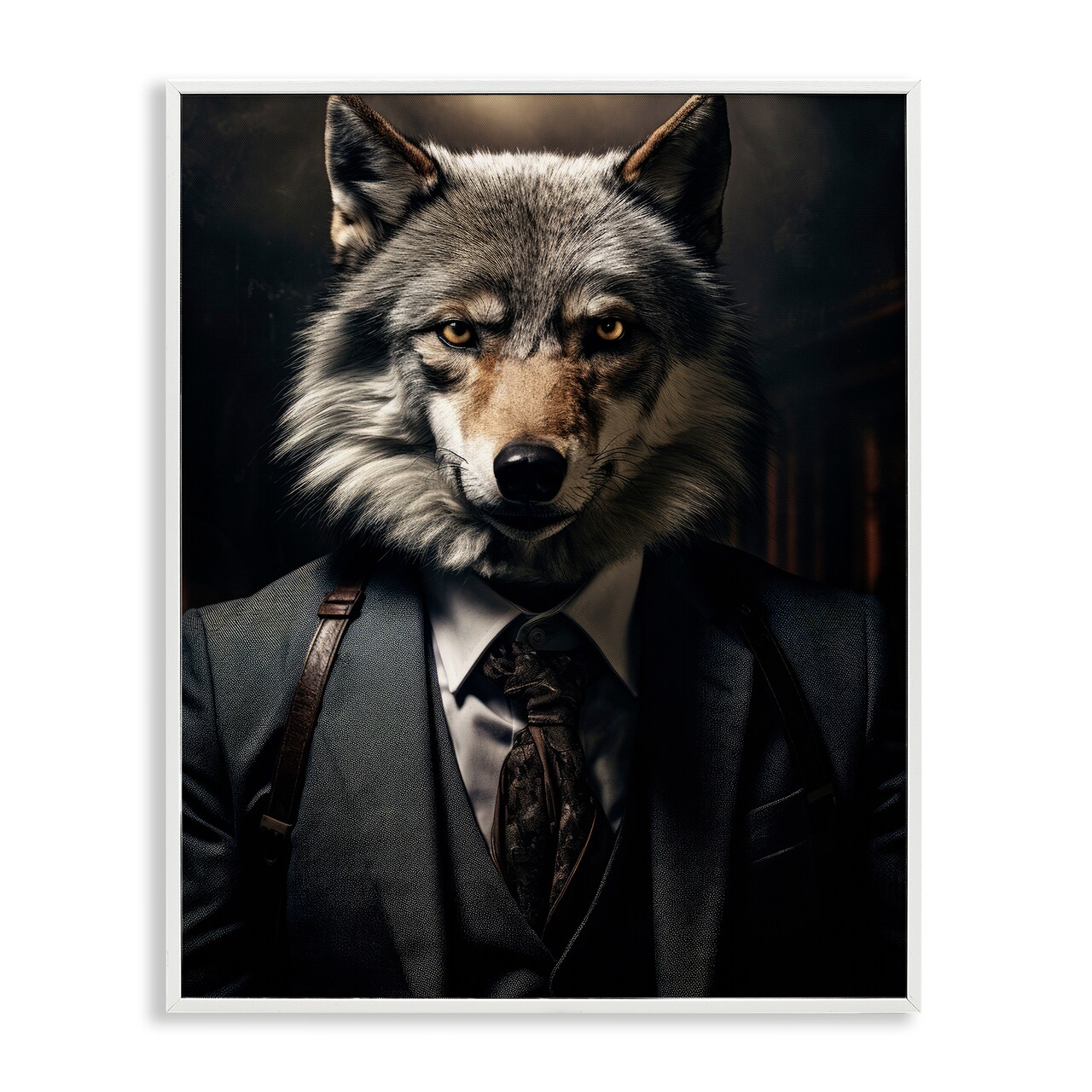 Stupell Industries Trendy Wall Street Wolf Framed Giclee, design by Ray Powers